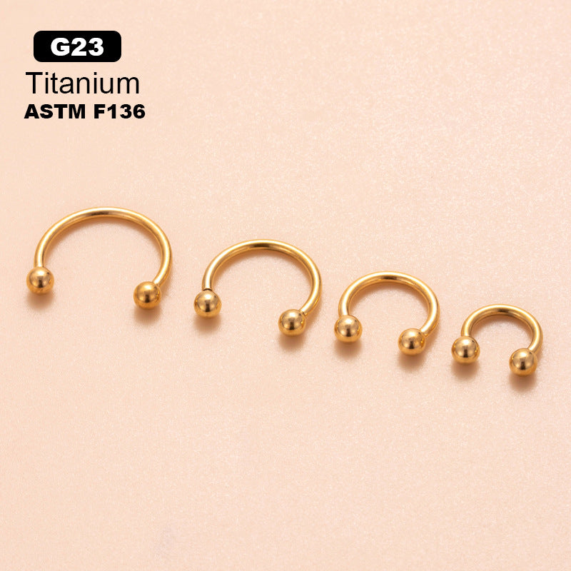 G23/F136 Titanium Internal Thread Horseshoe Nose Ring – Stylish Cartilage & Nose Piercing Jewelry