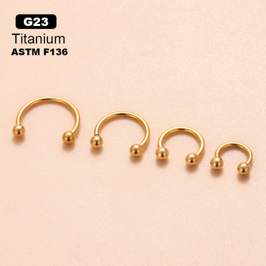 G23/F136 Titanium  Internal Thread Horseshoe Nose Ring – Stylish Cartilage & Nose Piercing Jewelry
