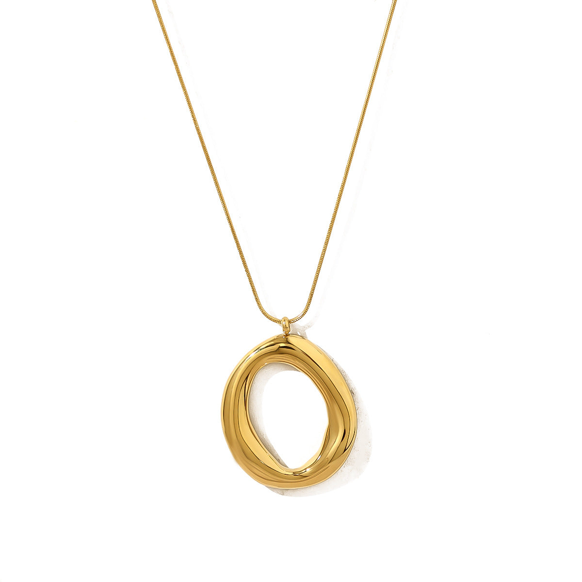Stylish 18K Gold Plated Titanium Pendant Clavicle Necklace | Four Pendant Designs: Flower, Heart, Round, Star | Adjustable Chain Length