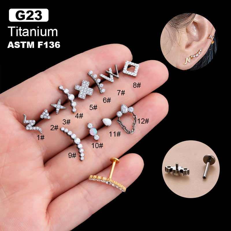 Titanium CZ Bars for Cartilage & Helix Piercing – Hypoallergenic Minimalist Stud