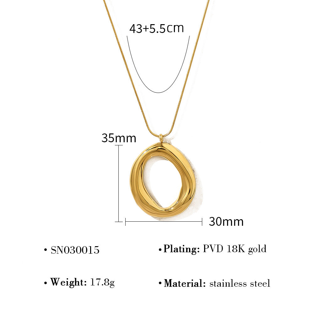 Stylish 18K Gold Plated Titanium Pendant Clavicle Necklace | Four Pendant Designs: Flower, Heart, Round, Star | Adjustable Chain Length