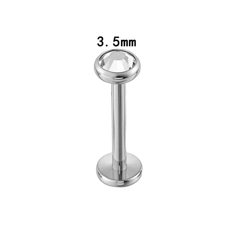 G23/F136 Titanium CZ Internally Threaded Flat-Back Cartilage Stud Earrings – Square, Round Series