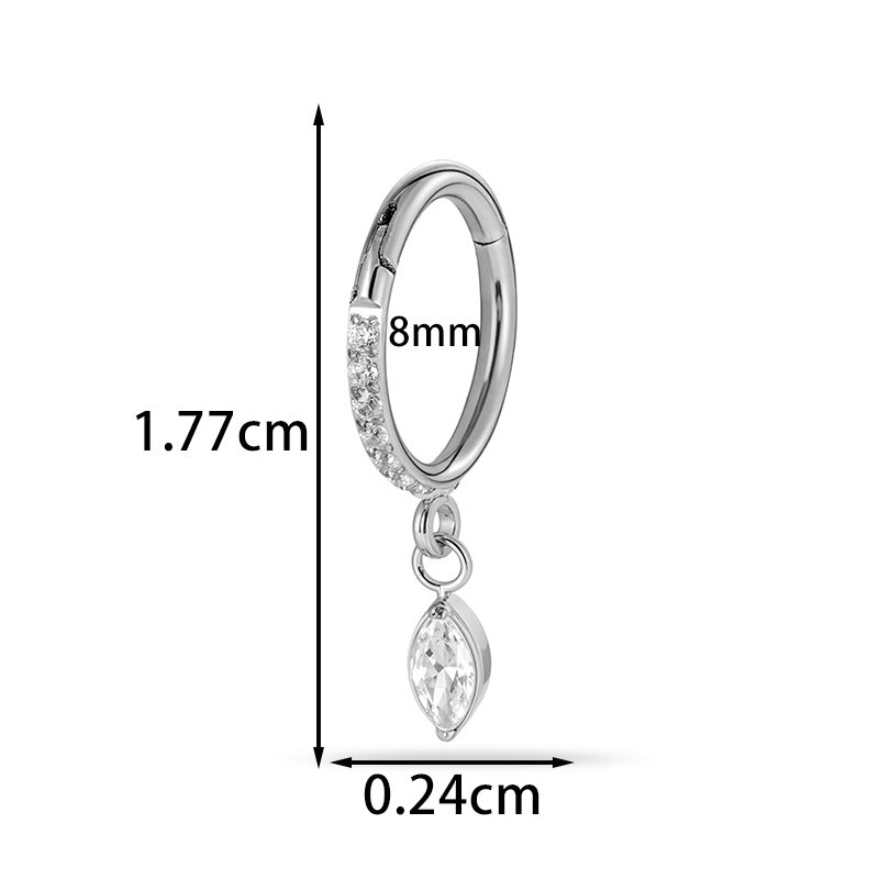 F136 Titanium Zircon Star & Moon Dangle Cartilage Piercing | Lip & Ear Jewelry | Hypoallergenic & Stylish