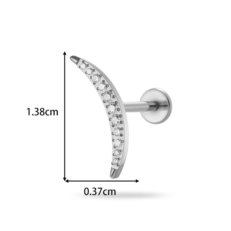 Implant Grade G23 ASTM F136 Titanium Geometric Labret Stud | Push Pin Flat Back 16G Lip & Cartilage Piercing Jewelry
