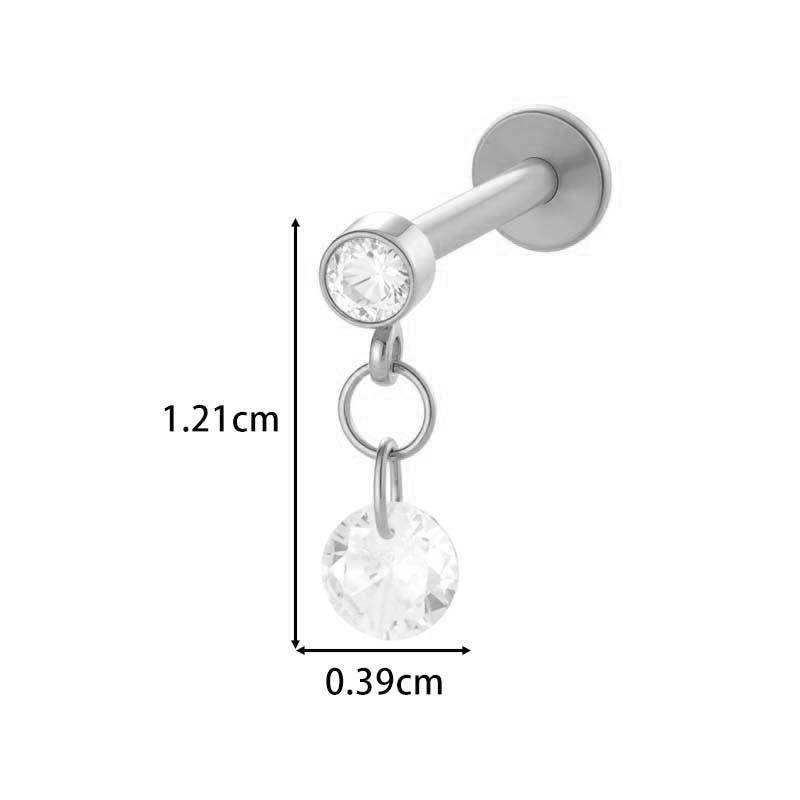 F136 Titanium Internally Threaded Flower CZ Cartilage Stud – Hypoallergenic Piercing Jewelry