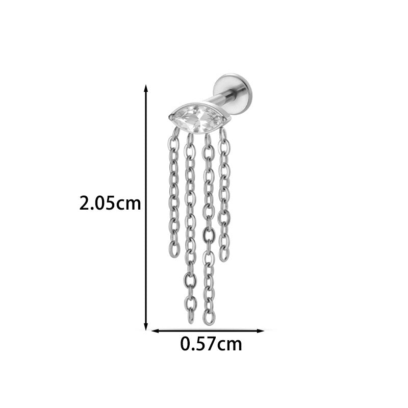G23/F136 Titanium Micro CZ Internal Thread Piercing Jewelry – Christmas Tree, Rose, Comb & Bunny | 10 Styles