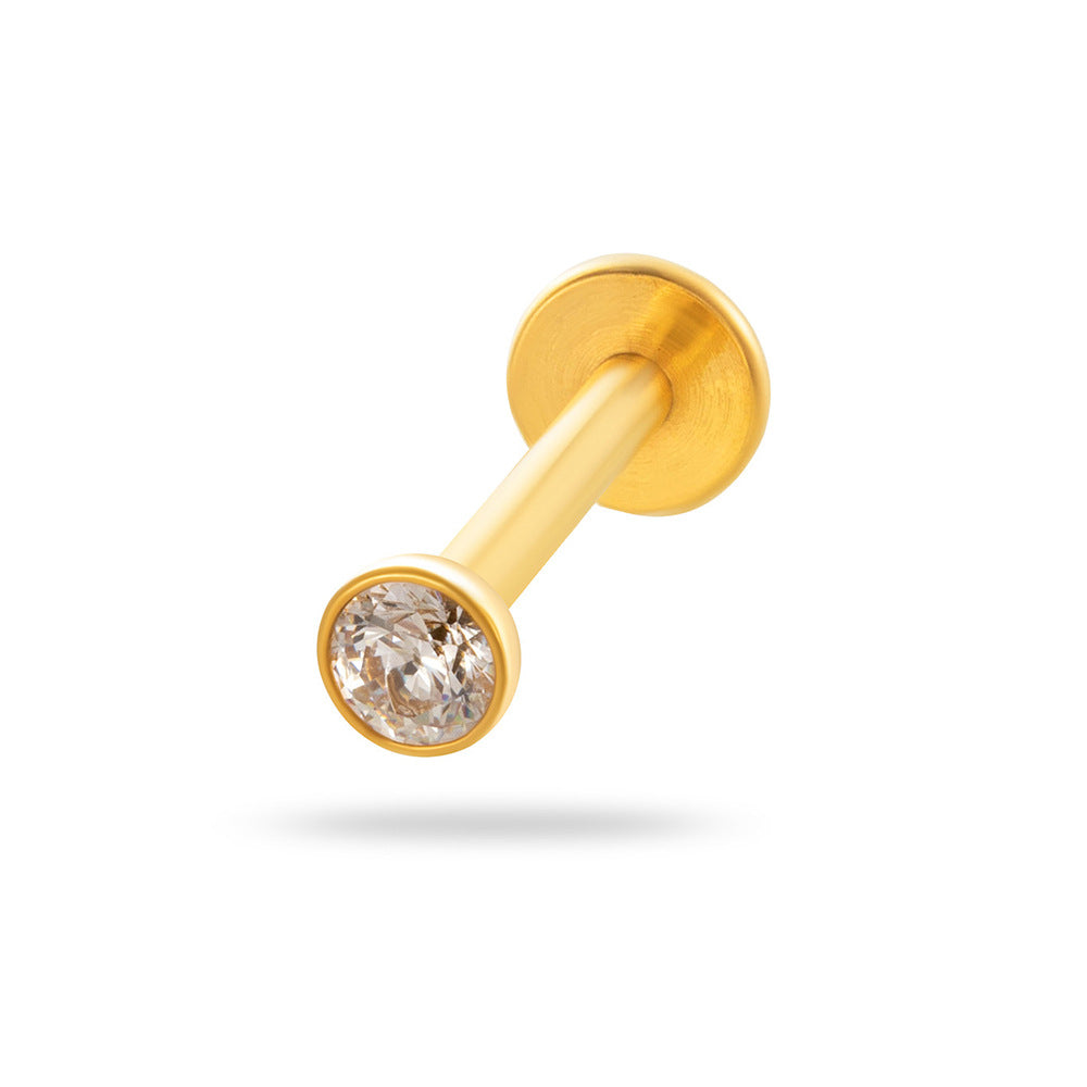 G23/F136 Titanium Zircon Internally Threaded Lip & Cartilage Piercing | Stylish and Hypoallergenic Jewelry