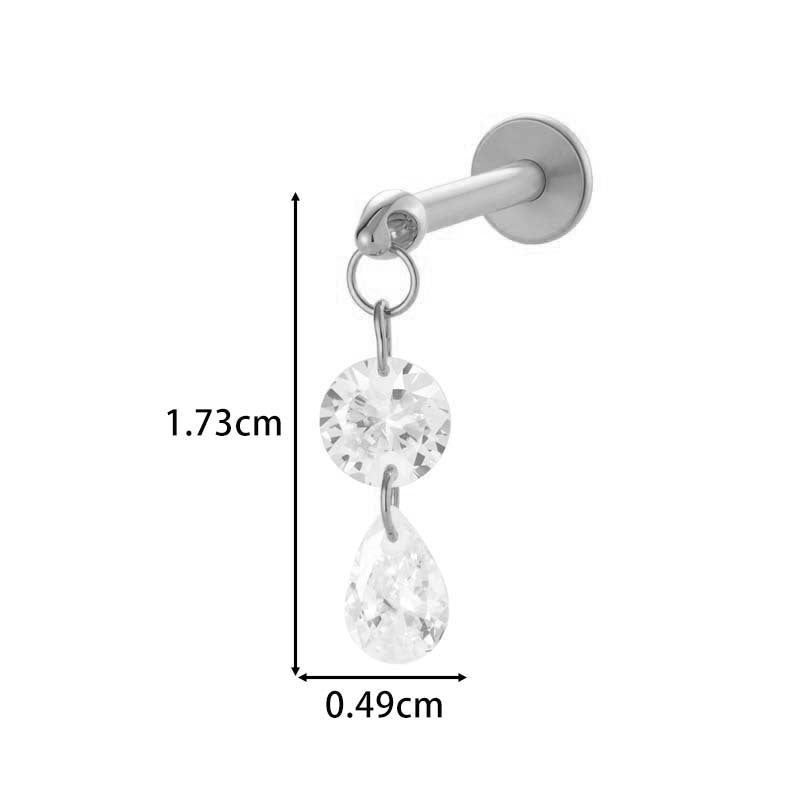 F136 Titanium Internally Threaded Flower CZ Cartilage Stud – Hypoallergenic Piercing Jewelry