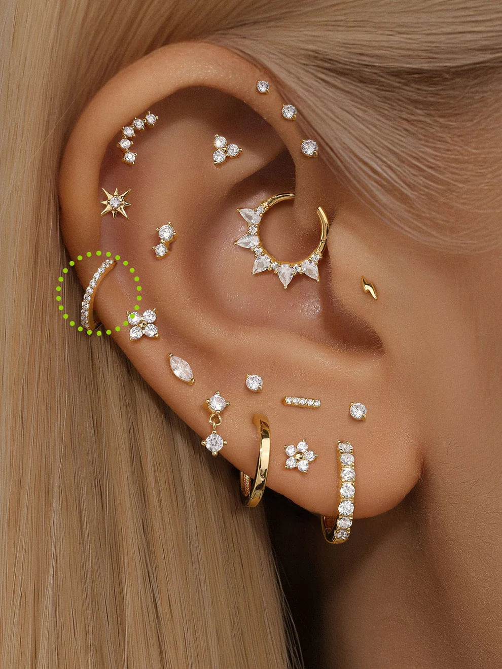 14K Gold Multi-Zircon Stud Earrings – Sparkling Stacking Piece