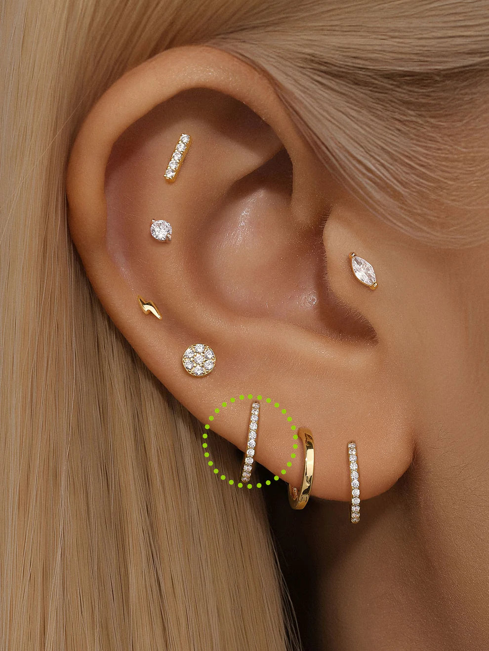 14K Gold Multi-Zircon Stud Earrings – Sparkling Stacking Piece