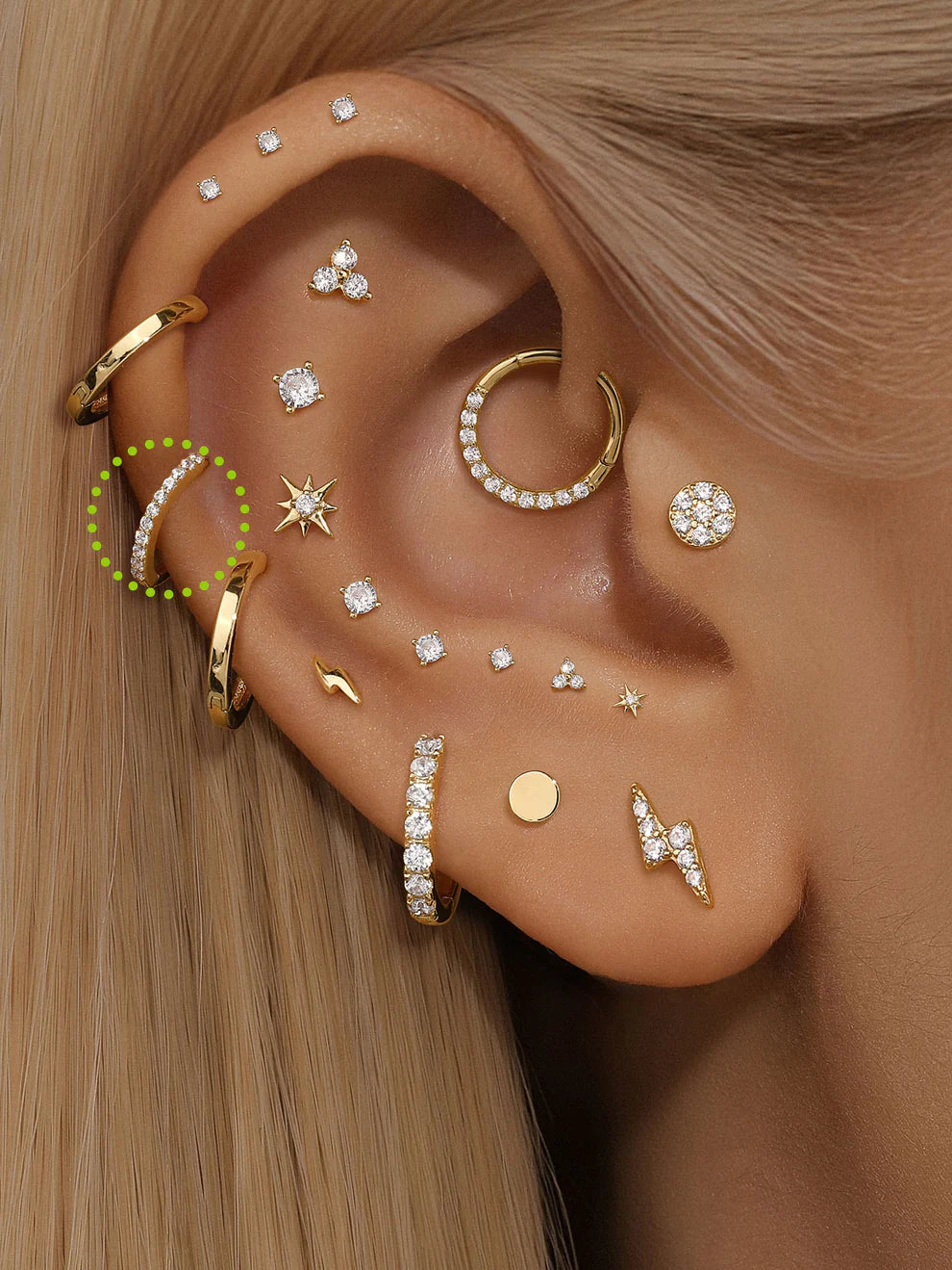 14K Gold Multi-Zircon Stud Earrings – Sparkling Stacking Piece