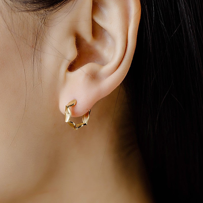 14K Gold Honeycomb Geometric Earrings – Set of 5 Pairs | Lightweight & Hypoallergenic