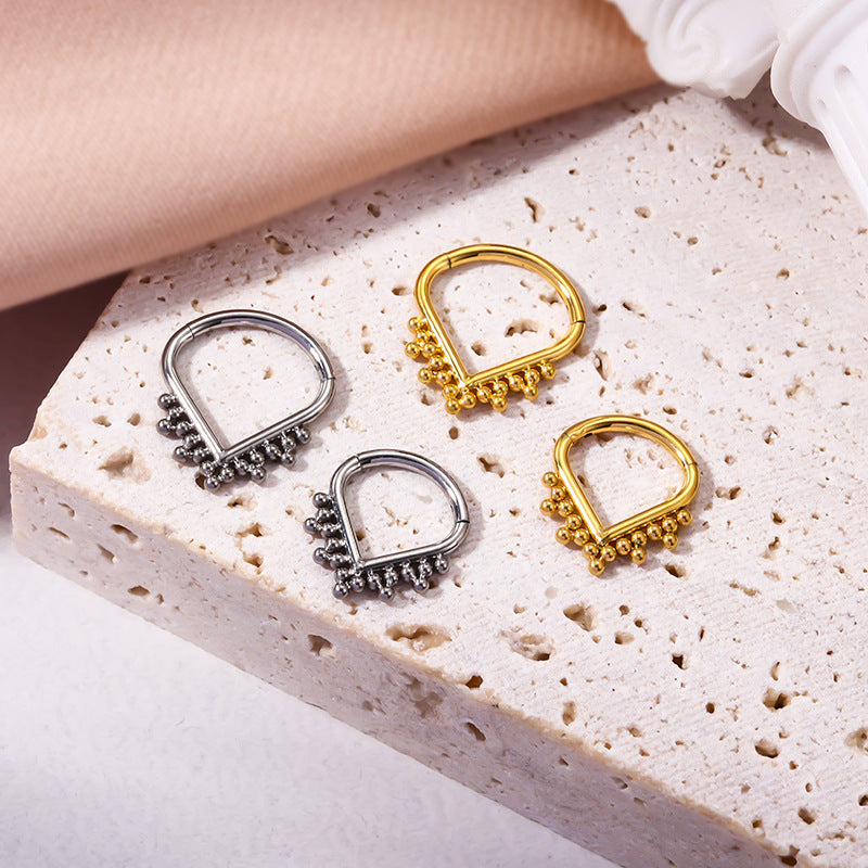 G23/F136 Titanium Teardrop Seamless Nose Hoop Ring – 8mm 10mm Hypoallergenic Piercing Jewelry