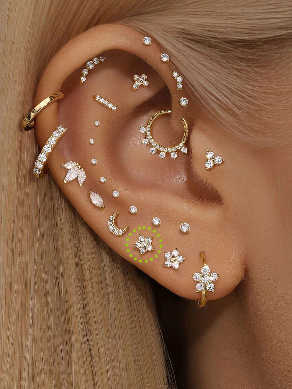 14K Gold Star Zircon Stud Earrings – Dainty, Hypoallergenic Sparkle
