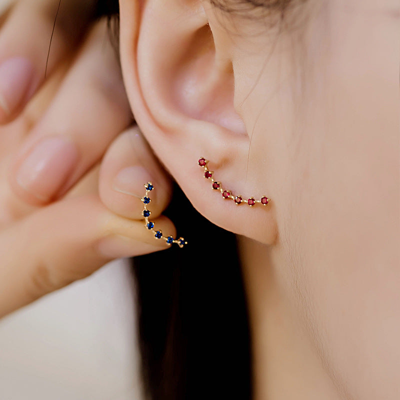 14K Solid Gold Ruby Piercing Stud – Single Helix/Cartilage Earring for Women