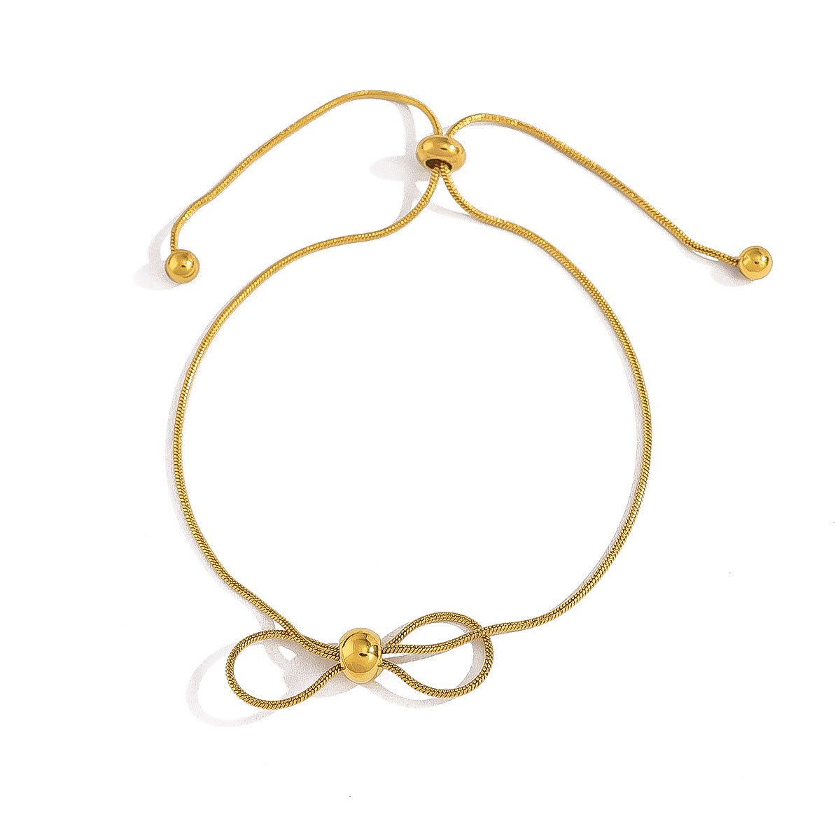 18K Gold Plated Stainless Steel Creative Tassel Bead Pull Butterfly Design Pendant Necklace Bracelet Set