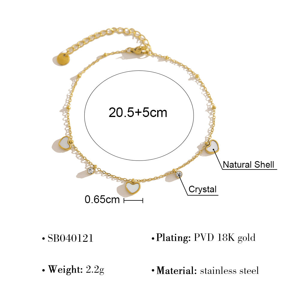18K Gold Plated Titanium Steel Fashion Layered Butterfly Heart Flower Bracelet Set – Luxe Versatile Design