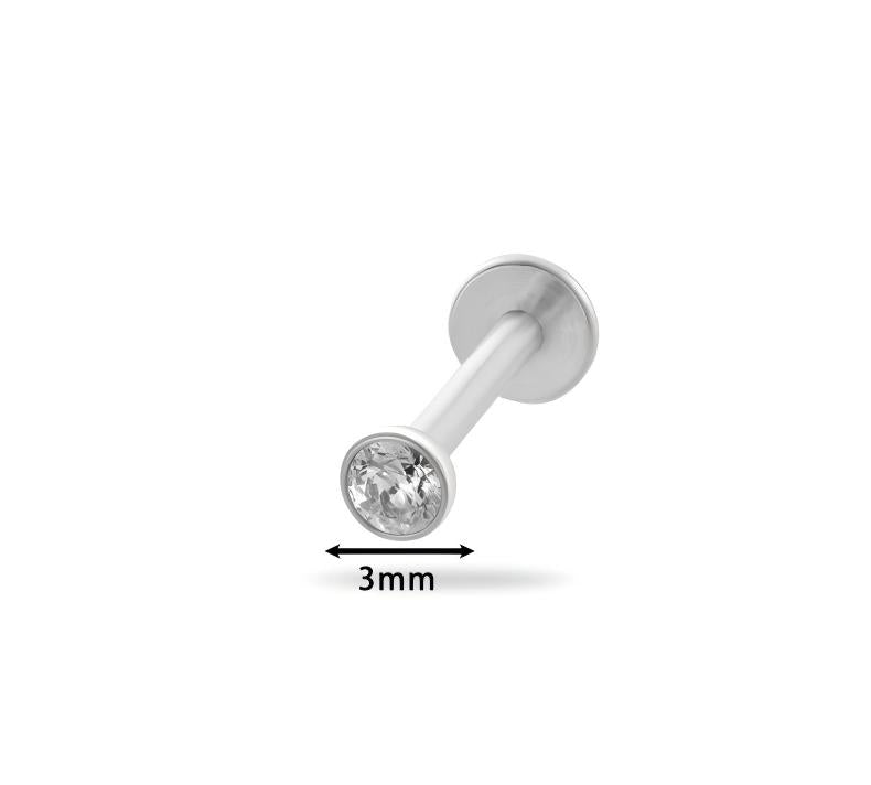 G23/F136 Titanium Zircon Internally Threaded Lip & Cartilage Piercing | Stylish and Hypoallergenic Jewelry