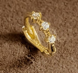 14K Yellow Gold Zircon Pavé Helix Stud – Cartilage & Tragus Piercing Jewelry
