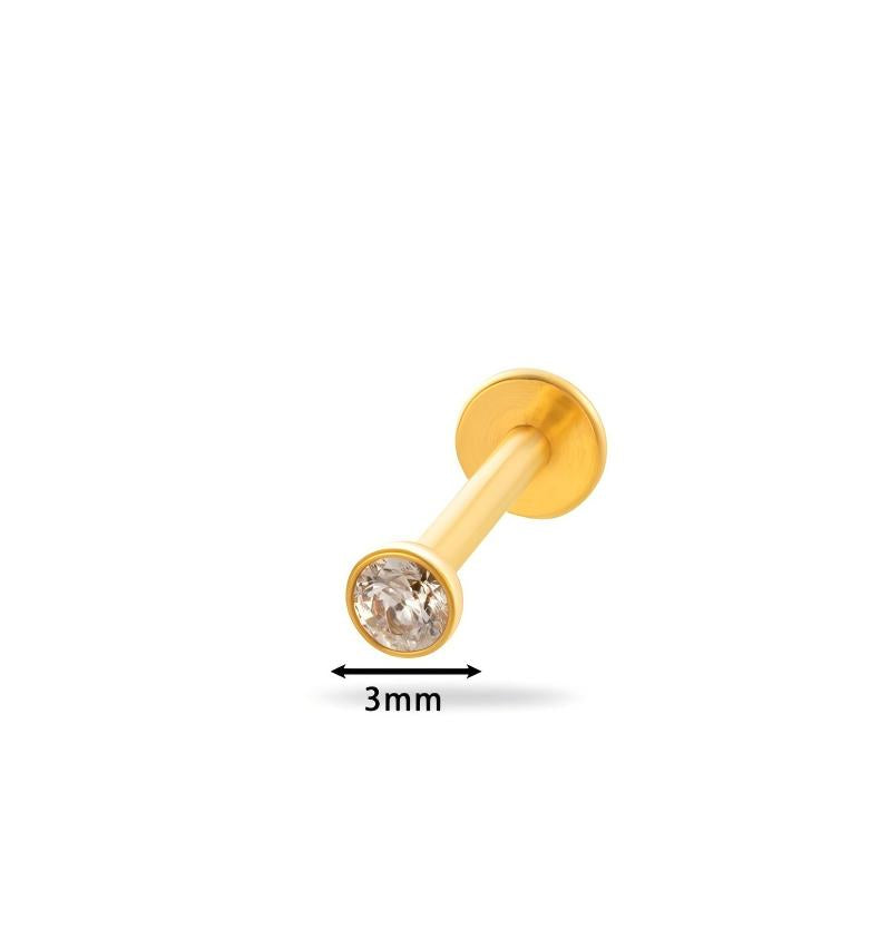 G23/F136 Titanium Zircon Internally Threaded Lip & Cartilage Piercing | Stylish and Hypoallergenic Jewelry