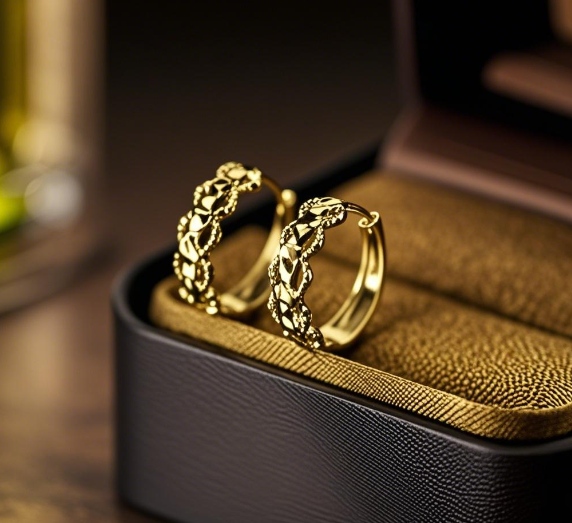 14K Gold Circle-Wrapped Shiny Earrings – 5 Pairs | Elegant & Lightweight Gift Set
