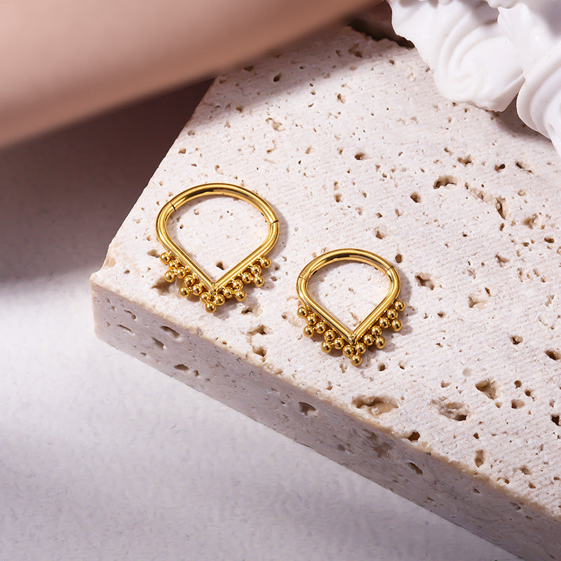 G23/F136 Titanium Teardrop Seamless Nose Hoop Ring – 8mm 10mm Hypoallergenic Piercing Jewelry