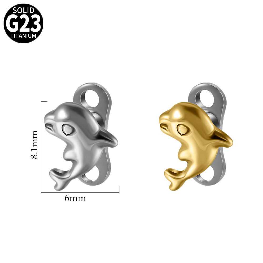 ASTM F136 Titanium Dolphin Dermal Anchor – Internally Threaded Surface & Collarbone Piercing Jewelry