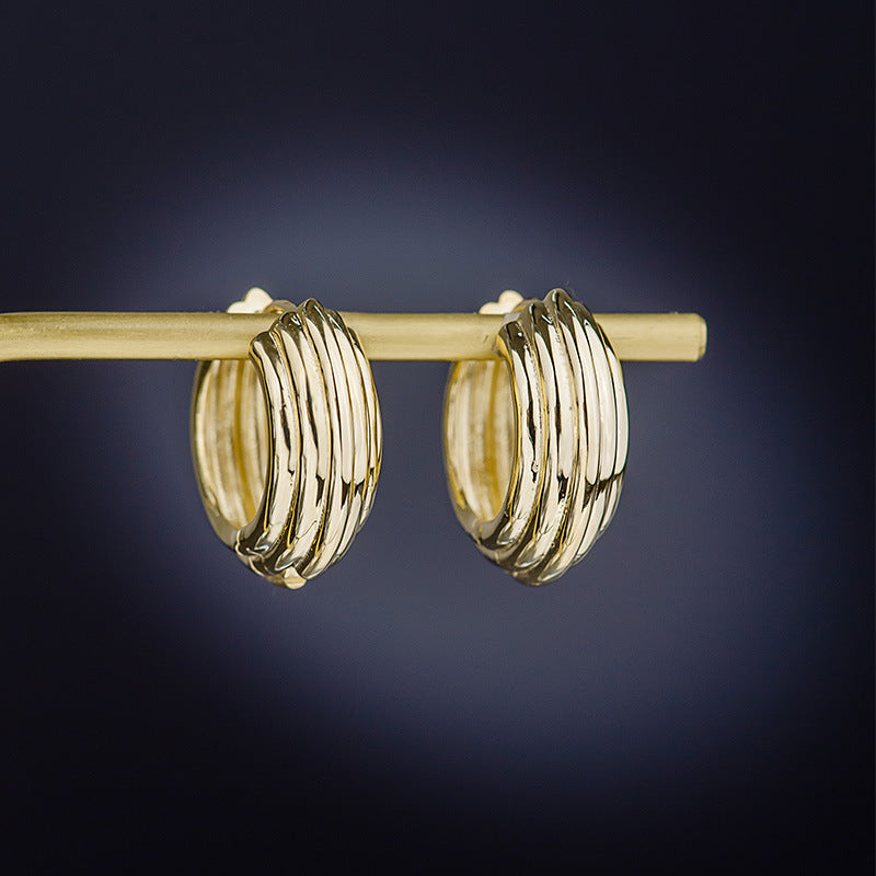 14K Gold Polished Round Earrings(Pair)