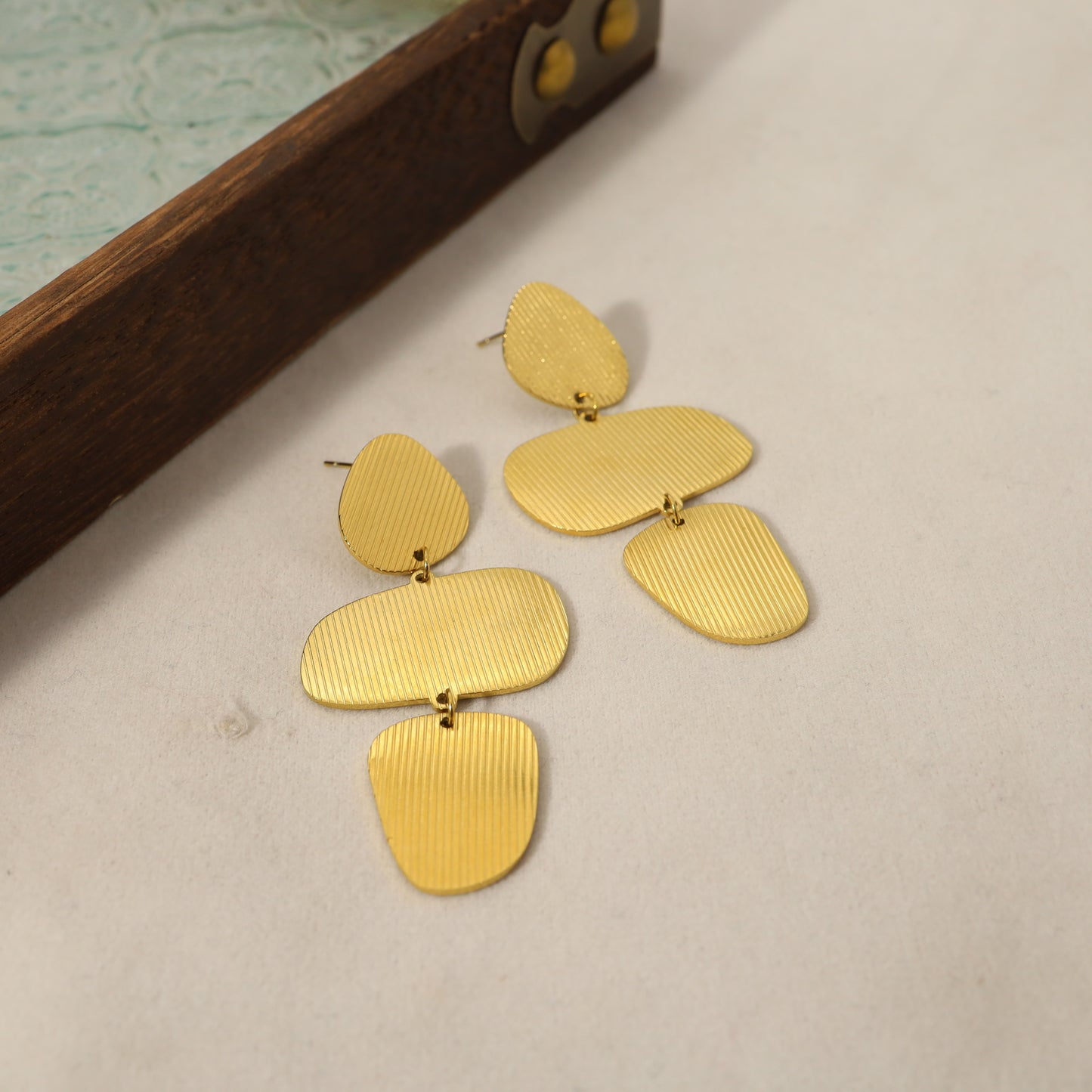 Irregular Geometric Textured Drop Earrings – Stainless Steel Modern Minimalist  Earrings