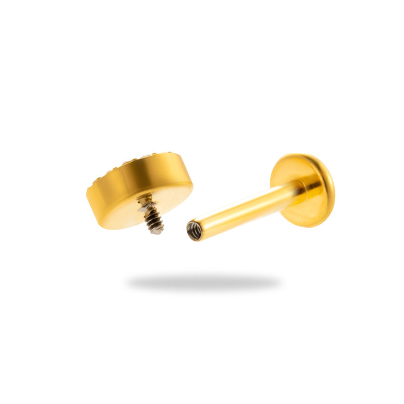G23 Titanium Internally Threaded CZ Stud – Hypoallergenic Flat Back Piercing Jewelry