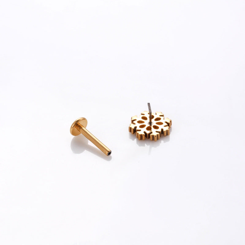 G23 Titanium Push-In Flat Back Stud – Hypoallergenic Cartilage Piercing Earring