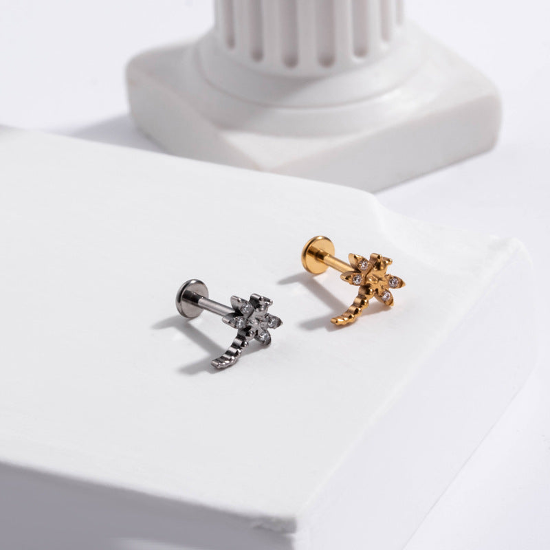 G23 Titanium Push-In Flat Back Stud – Hypoallergenic Cartilage Piercing Earring