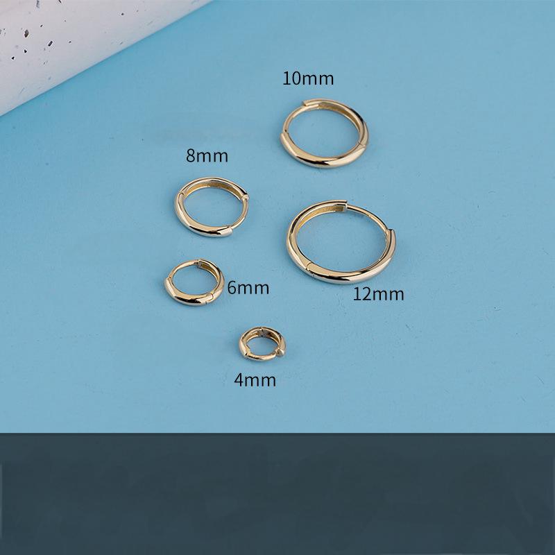 14K Solid Gold Minimalist Round Stud Earring – Hypoallergenic Daily Wear (Single)
