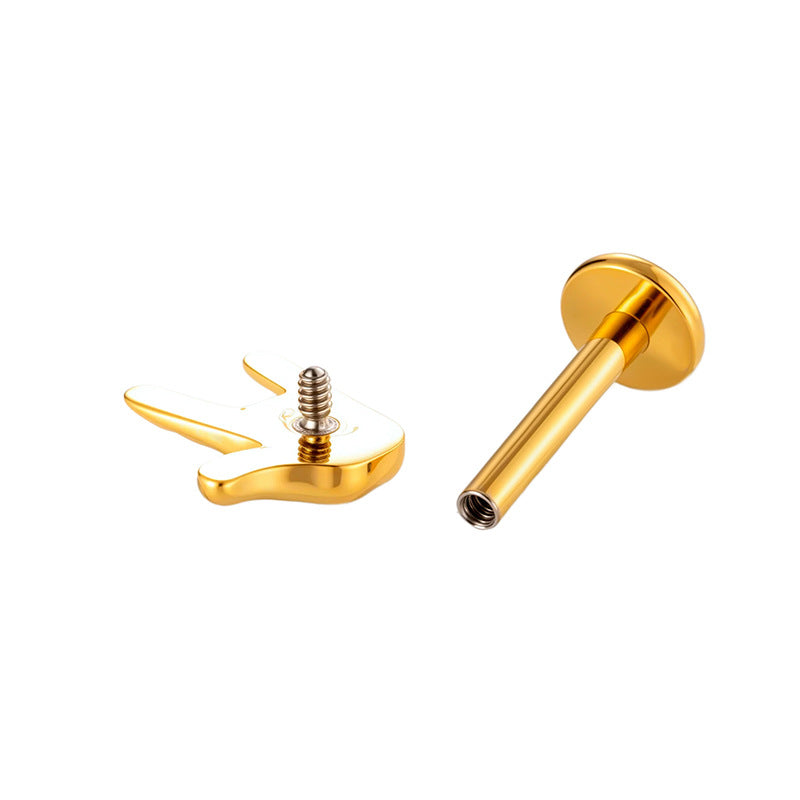 Titanium Internally Threaded Flat Back Piercing Stud for Cartilage