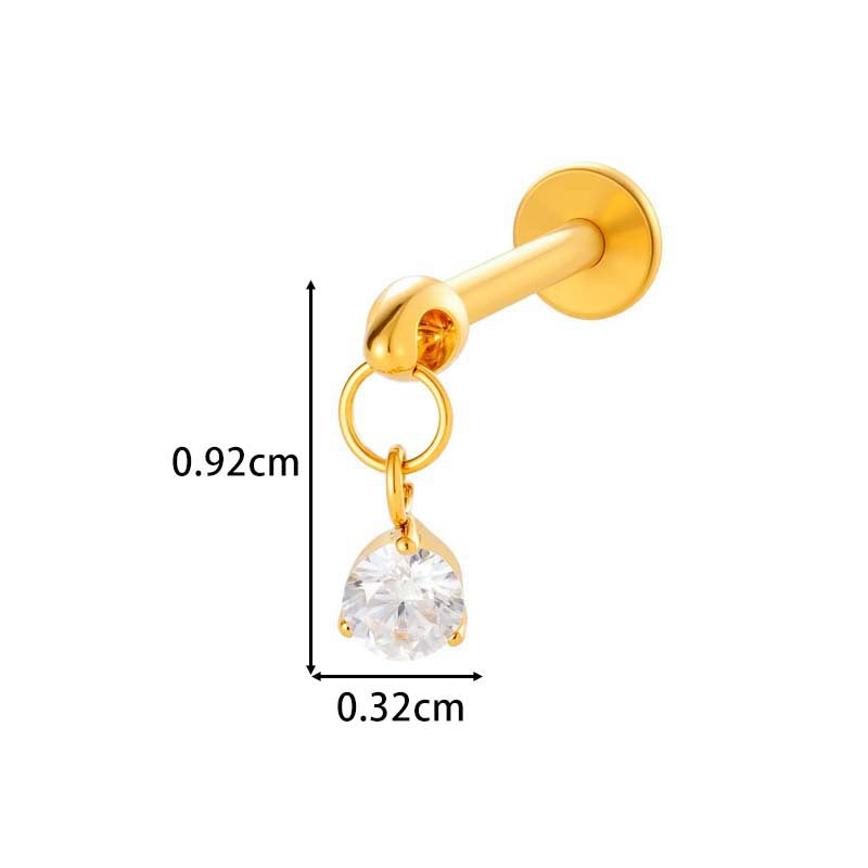 F136 Titanium Internally Threaded Flower CZ Cartilage Stud – Hypoallergenic Piercing Jewelry
