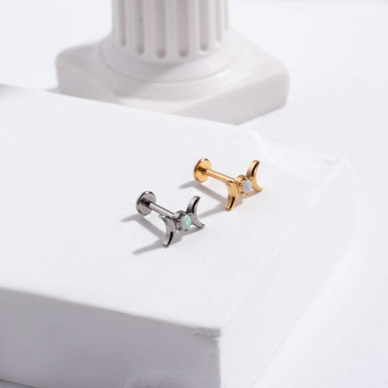 G23 Titanium Push-In Flat Back Stud – Hypoallergenic Cartilage Piercing Earring