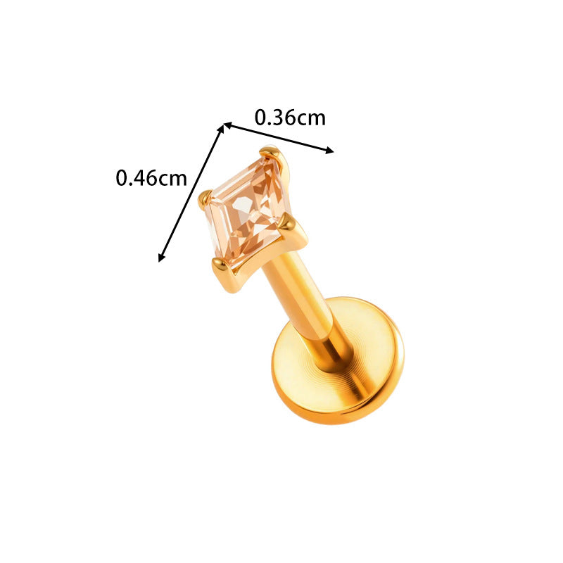 G23/F136 Titanium Zircon Star & Geometric Lip & Cartilage Piercing | Stylish & Hypoallergenic Jewelry