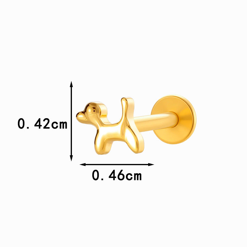 Titanium Internally Threaded Flat Back Piercing Stud for Cartilage
