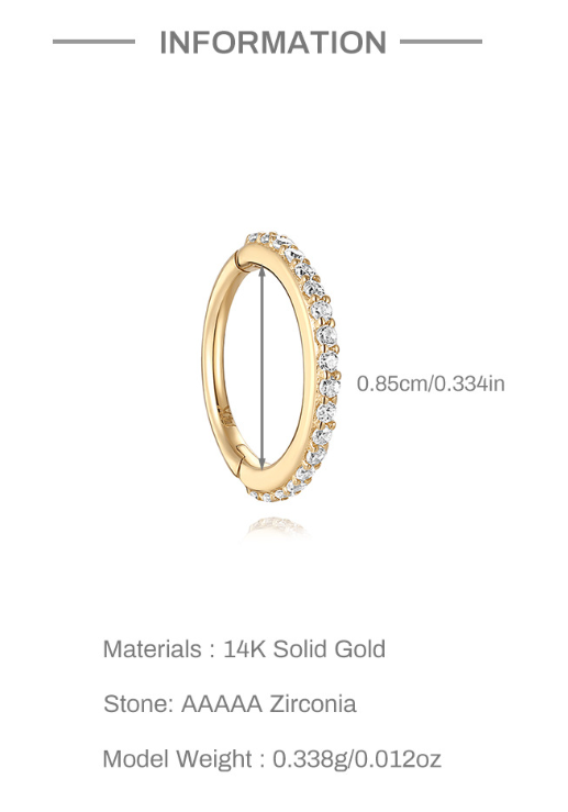 14K Gold Multi-Zircon Stud Earrings – Sparkling Stacking Piece