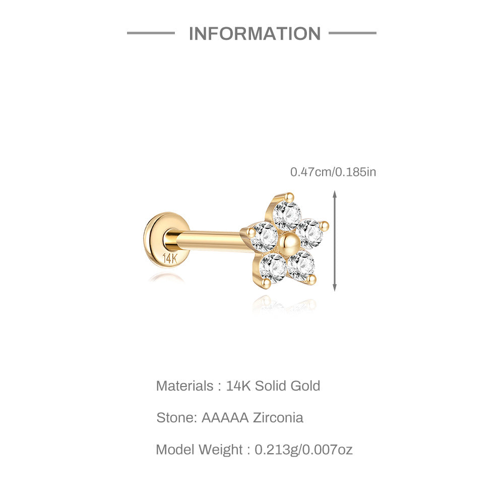 14K Gold Flower Stud Earrings – Dainty, Hypoallergenic & Everyday Elegance