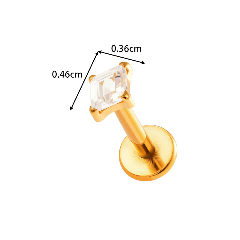 G23/F136 Titanium Zircon Star & Geometric Lip & Cartilage Piercing | Stylish & Hypoallergenic Jewelry