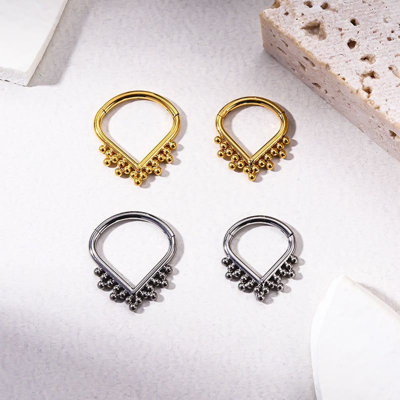 G23/F136 Titanium Teardrop Seamless Nose Hoop Ring – 8mm 10mm Hypoallergenic Piercing Jewelry
