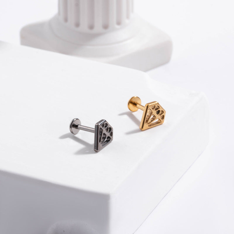 G23 Titanium Push-In Flat Back Stud – Hypoallergenic Cartilage Piercing Earring