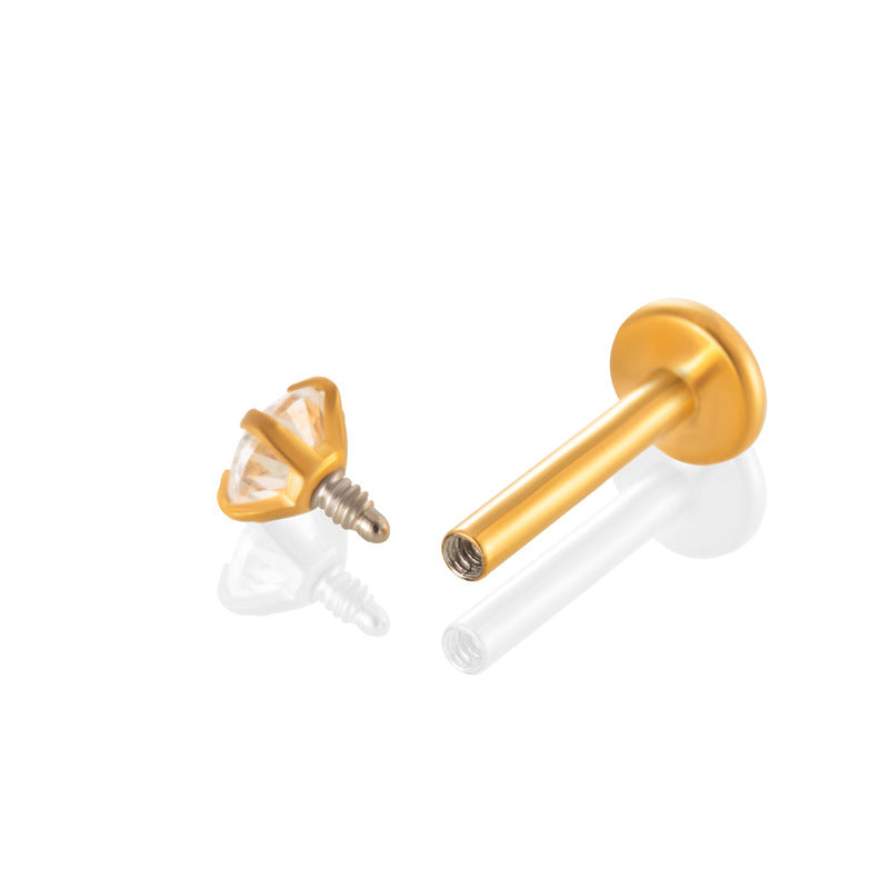 G23 Titanium Zircon Lip & Cartilage Piercing Jewelry | Internally Threaded Studs | Fashionable & Hypoallergenic