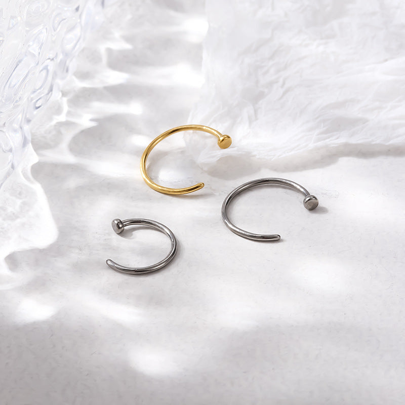G23/F136 Titanium C-Shaped Nose Hoop Ring for Cartilage Piercing | Hypoallergenic Body Jewelry