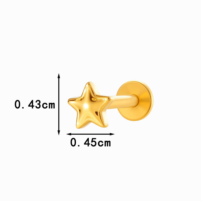 Titanium Internally Threaded Flat Back Piercing Stud for Cartilage