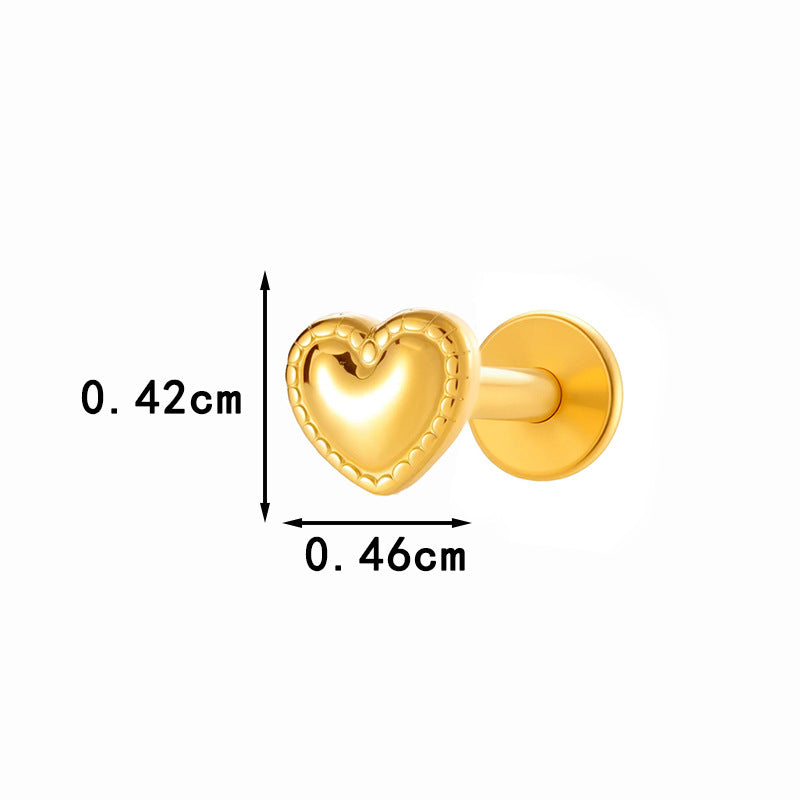 Titanium Internally Threaded Flat Back Piercing Stud for Cartilage