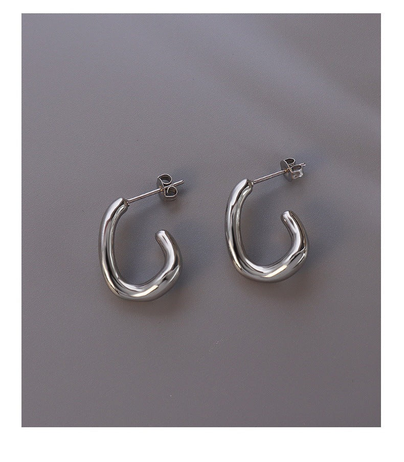 Geometric Circle Stainless Steel Hoop Earrings – Minimalist & Chic Fashion Jewelry
