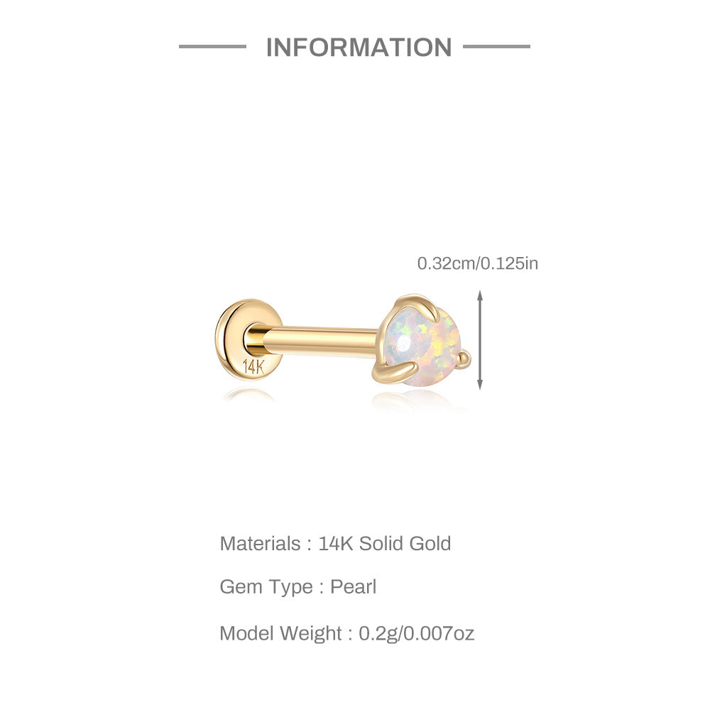 14K Gold Pearl Stud Earrings – Minimalist & Stackable Design