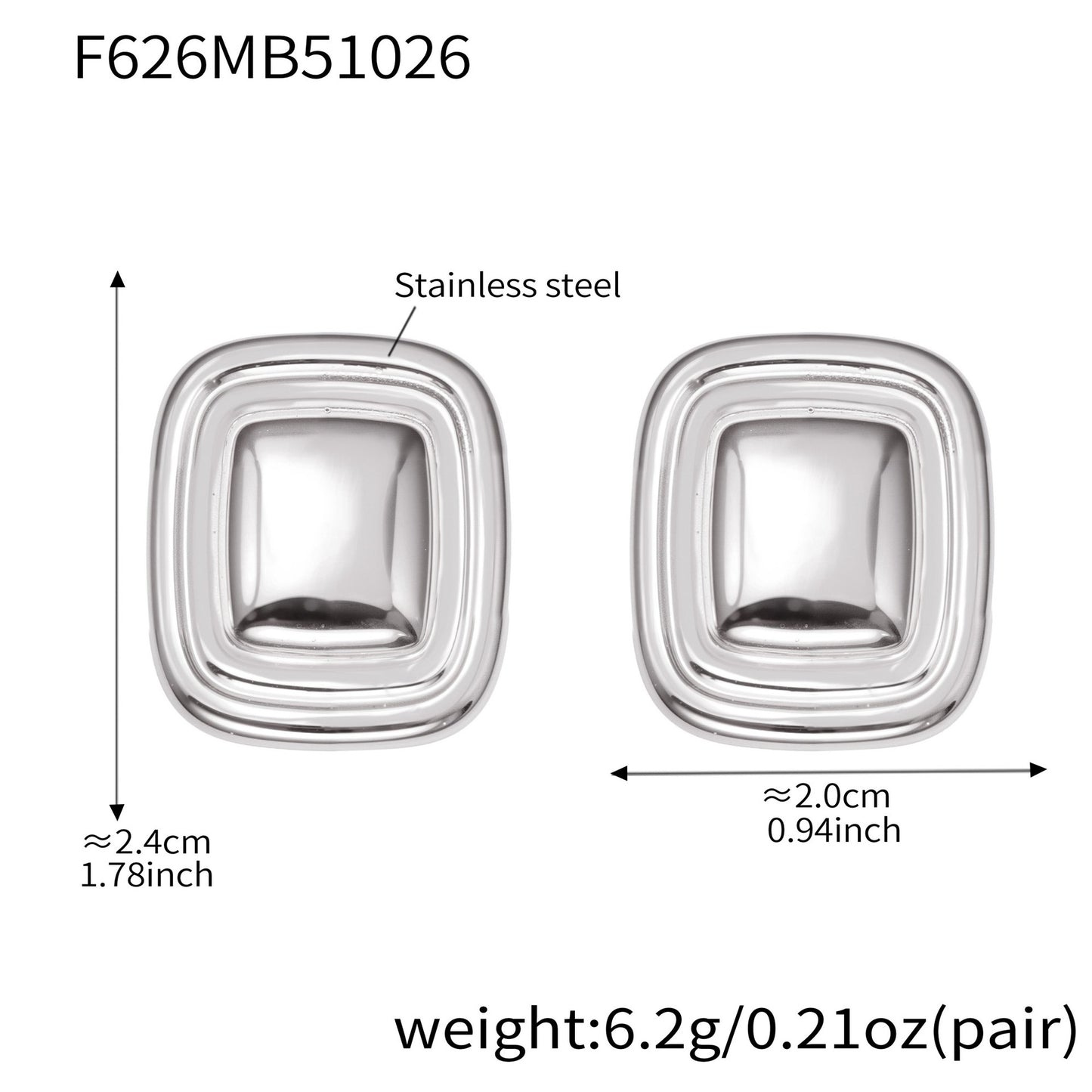 Stainless Steel Retro Geometric Earrings | Figure-8 & Square Shaped Minimalist Hoop Earrings | High-End Fashion Jewelry